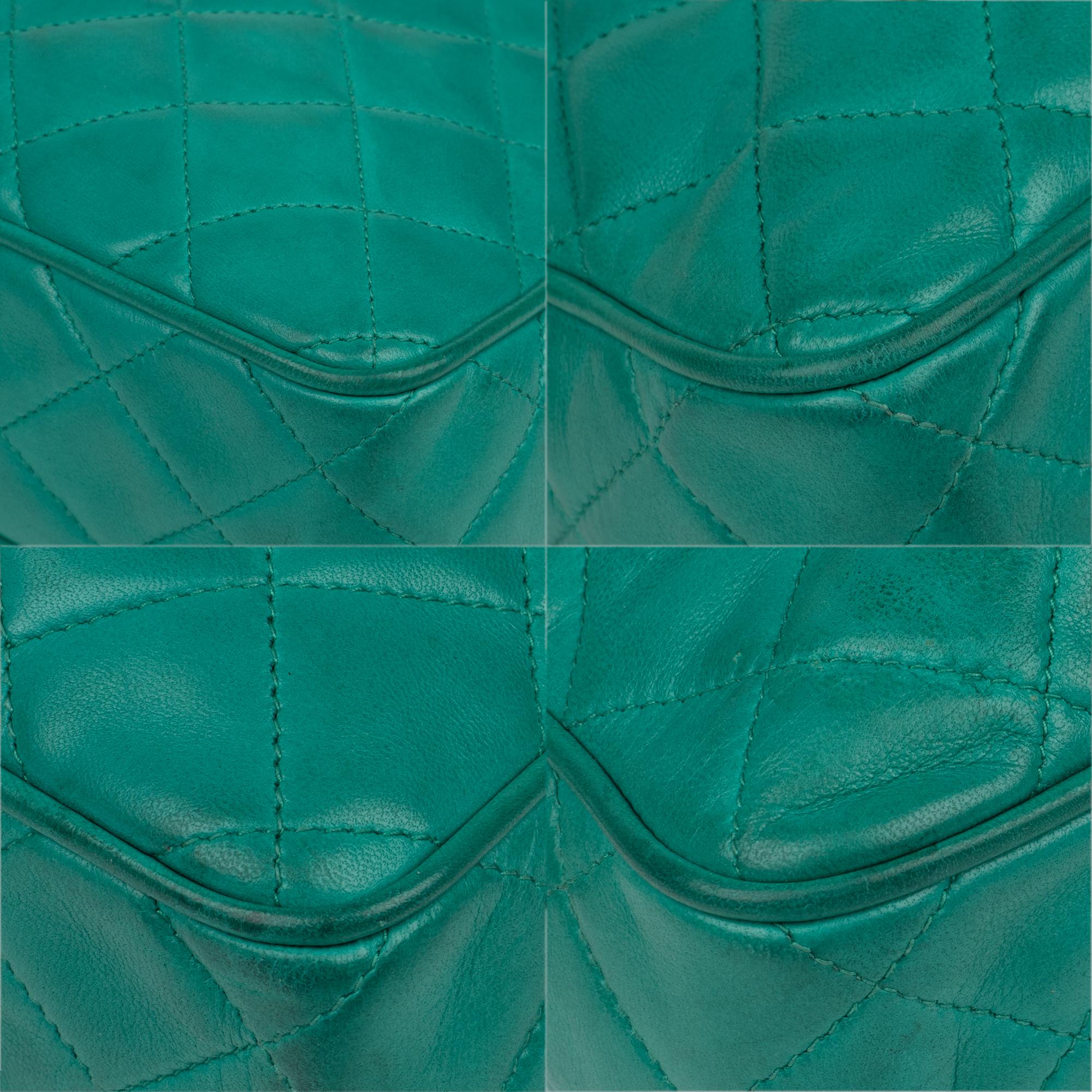 Chanel Green Lamb Skin Leather Shoulder Bag 5
