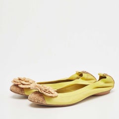 Ballerine Chanel Greene & Greene & Greene Camellia in pelle e sughero misura 41