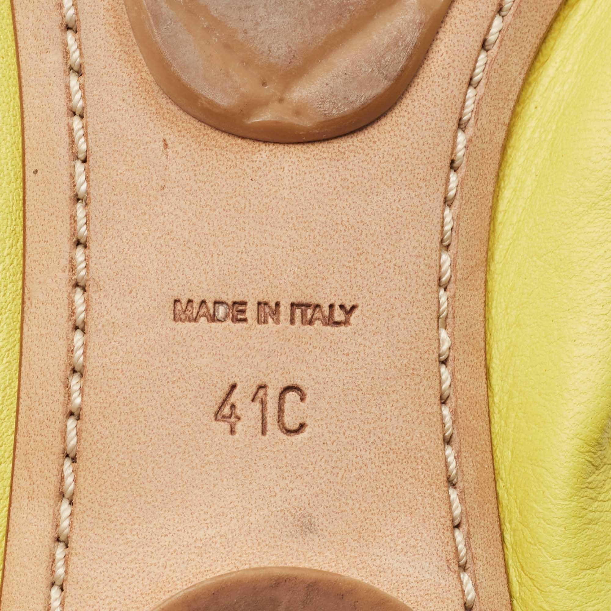 Chanel Green Leather and Cork Camellia Ballet Flats Size 41 For Sale 2