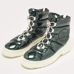 Stivali alla caviglia Chanel Greene & Greene in pelle e nylon taglia 40