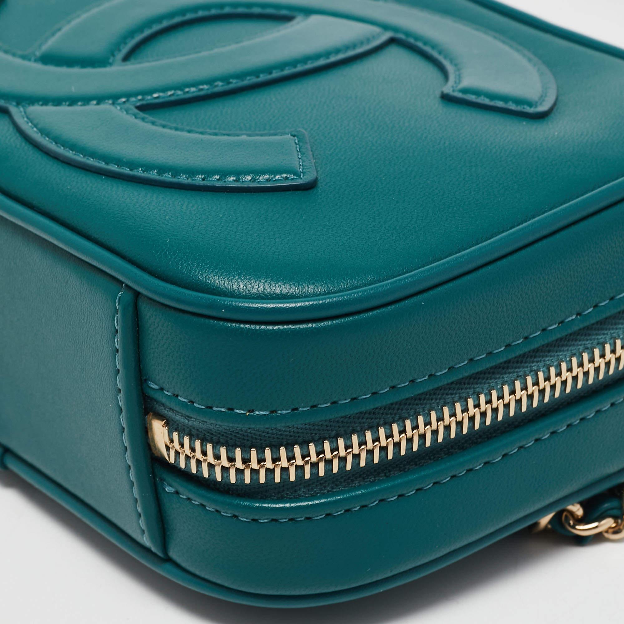 Chanel Green Leather CC Mania Waist Bag 6