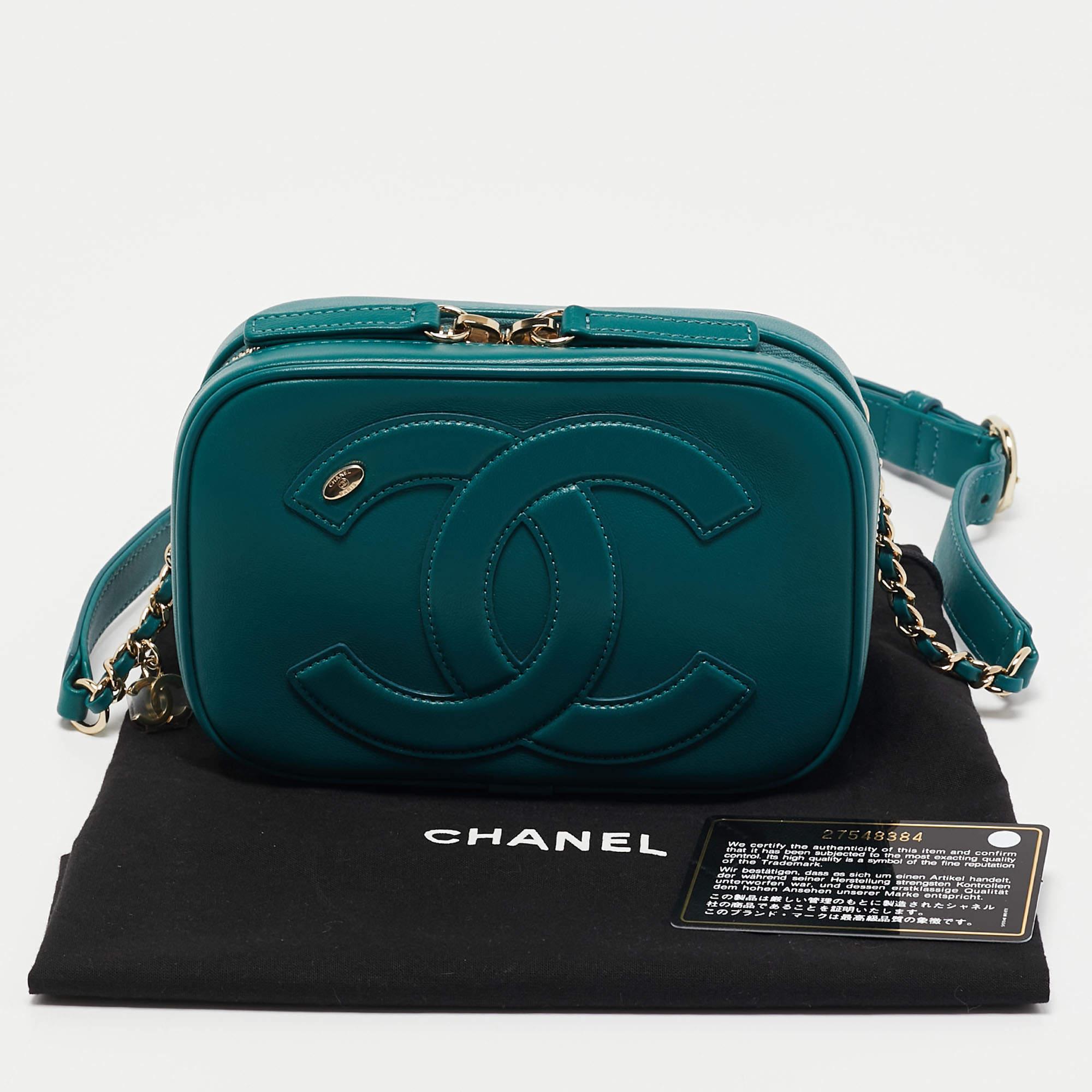 Chanel Green Leather CC Mania Waist Bag 2