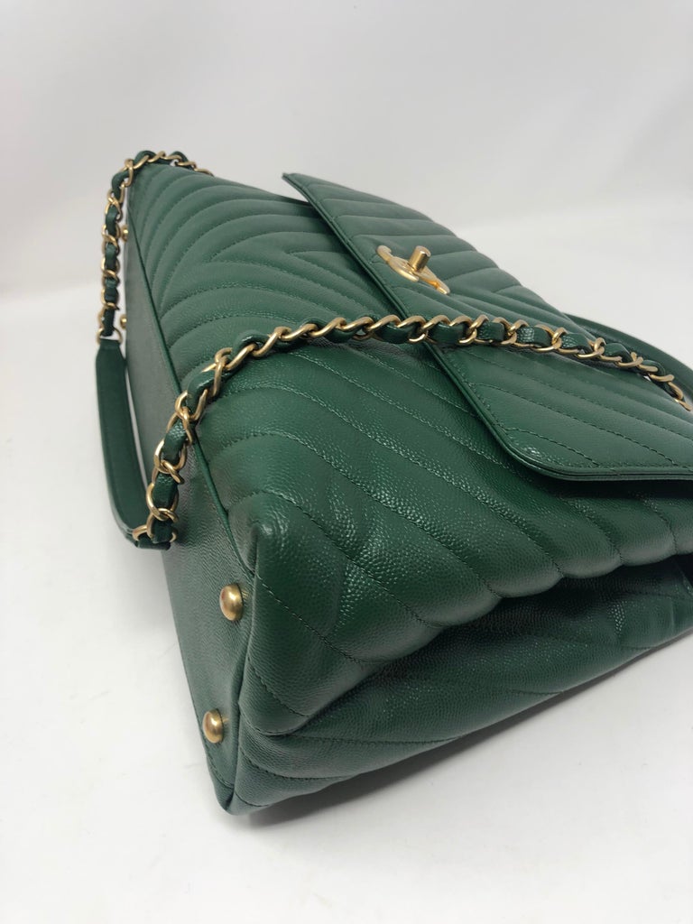 Khaki/ Olive Green Lambskin Quilted 19 Flap Small