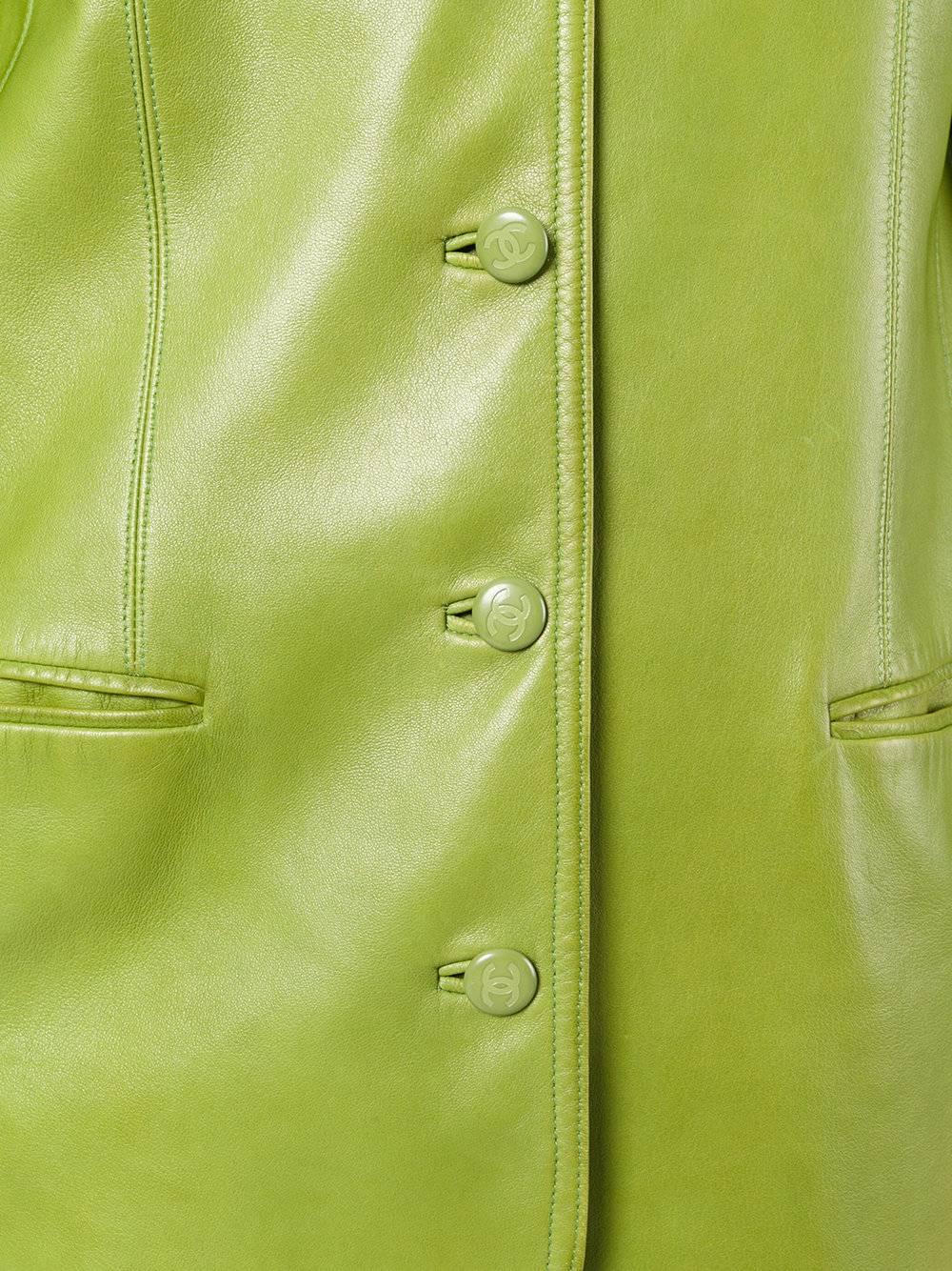 vintage green leather jacket