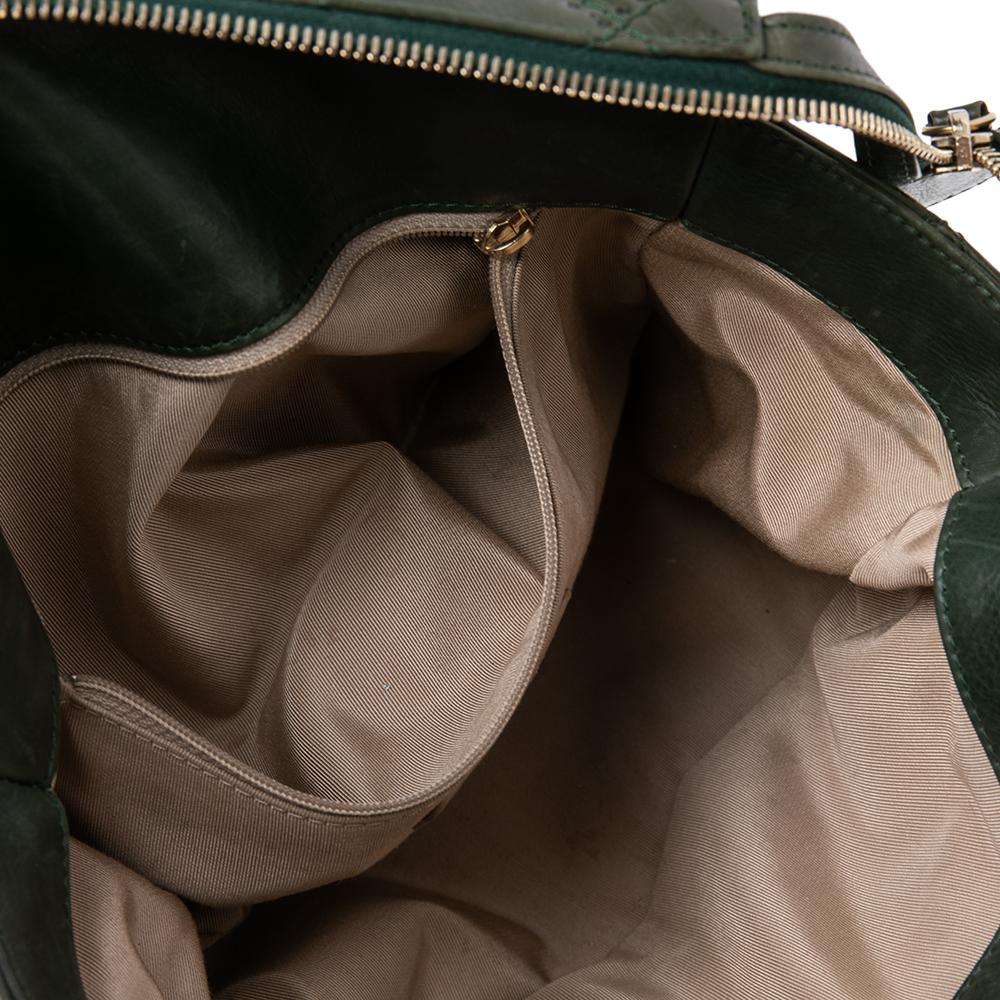 Chanel Green Leather Wild Stitch Accordion Shoulder Bag 3