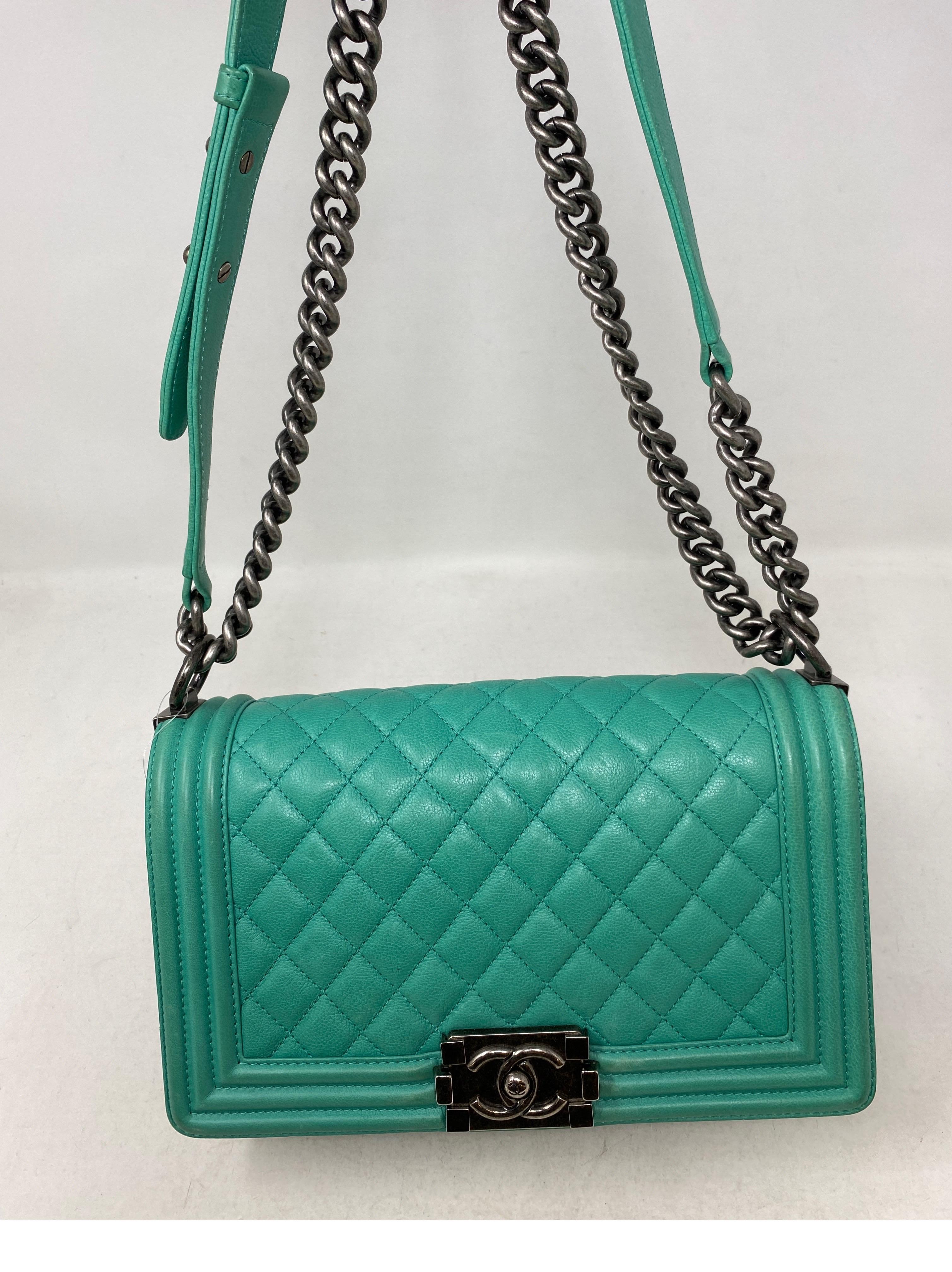 Chanel Green Medium Boy Bag 3