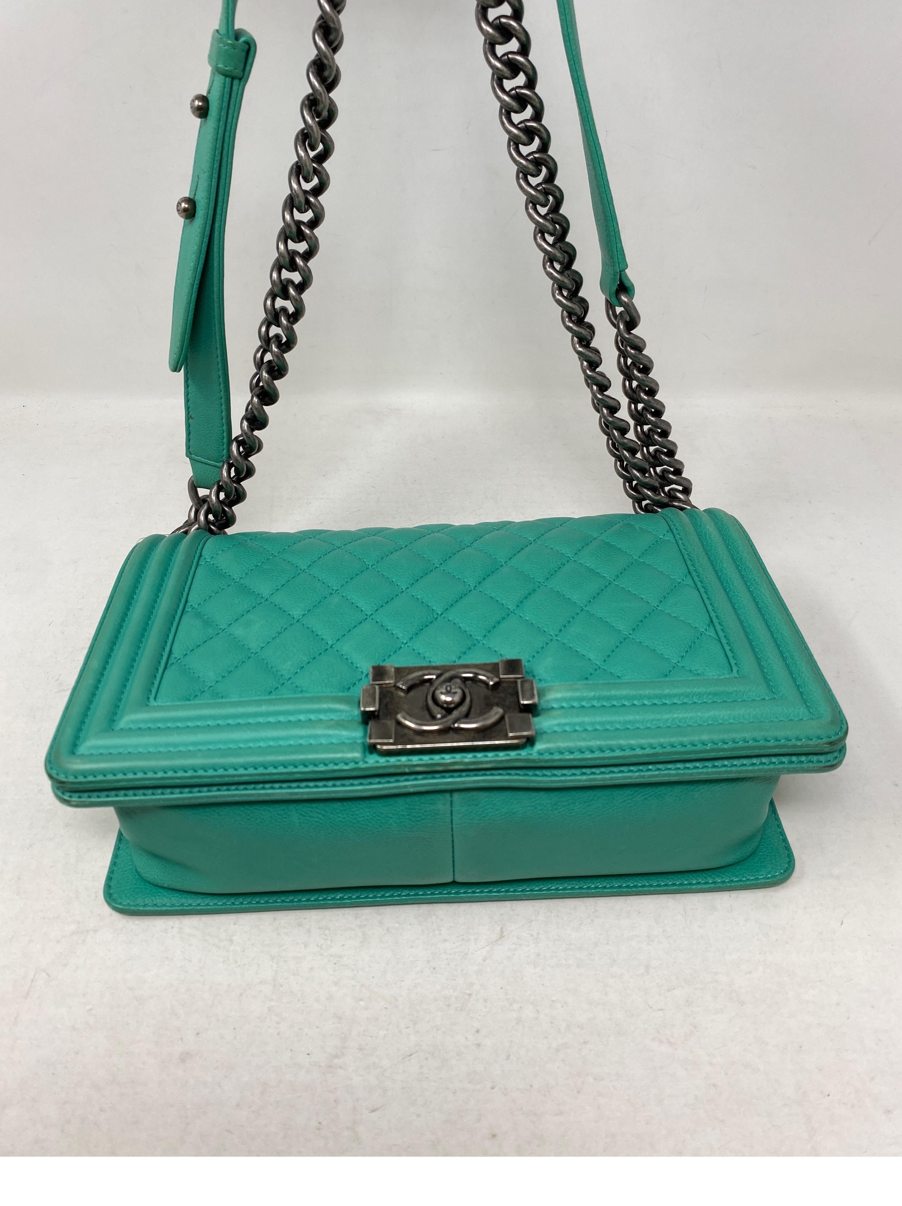 Chanel Green Medium Boy Bag  9