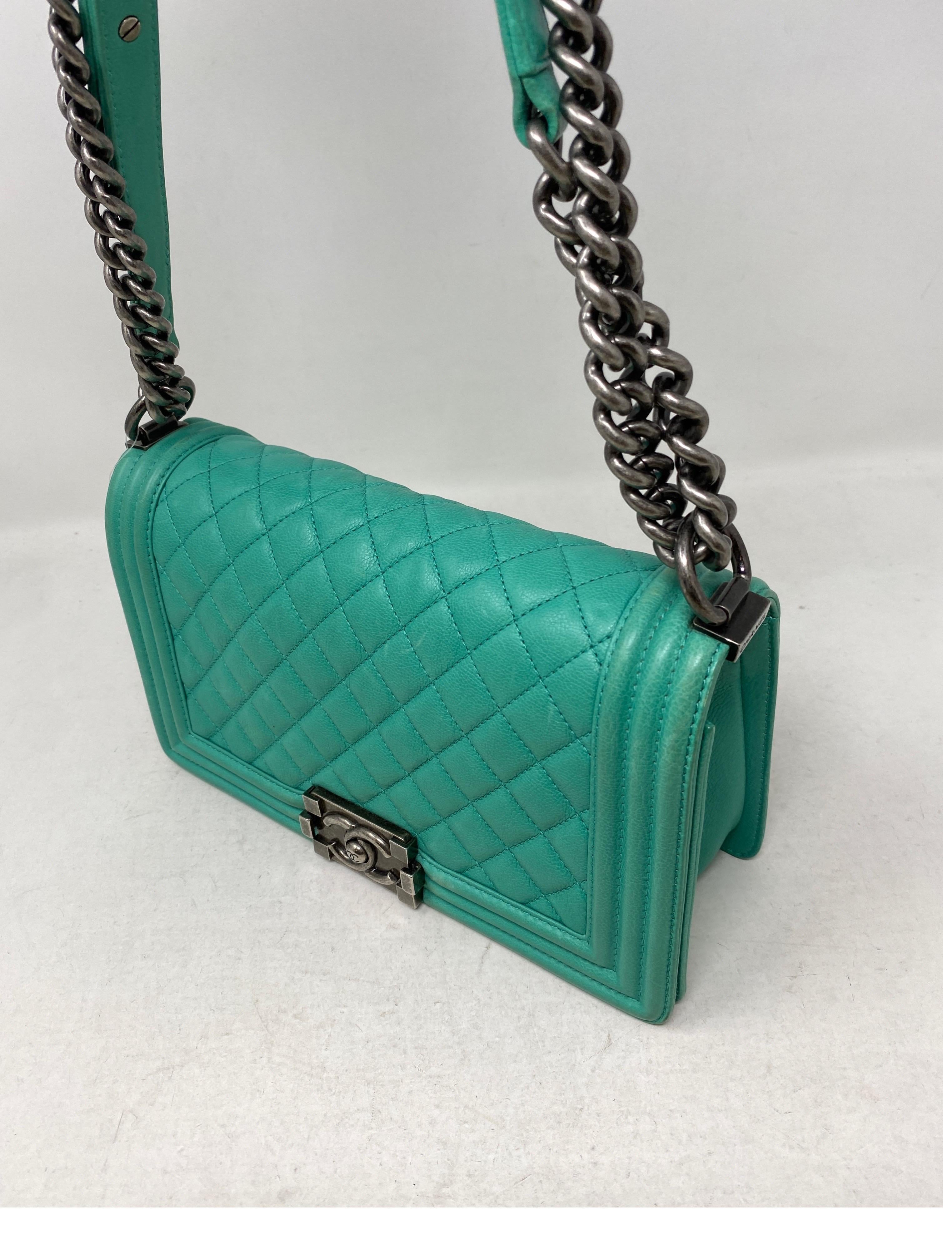 Chanel Green Medium Boy Bag 2