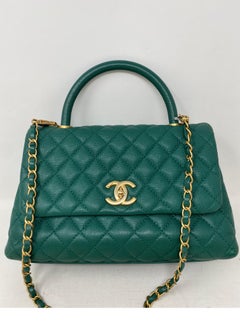 Chanel Green Medium Coco Handle Bag