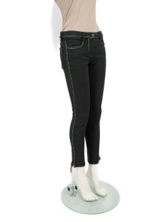 Pantaloni skinny Chanel Greene & Greene Metallic Trim taglia M.