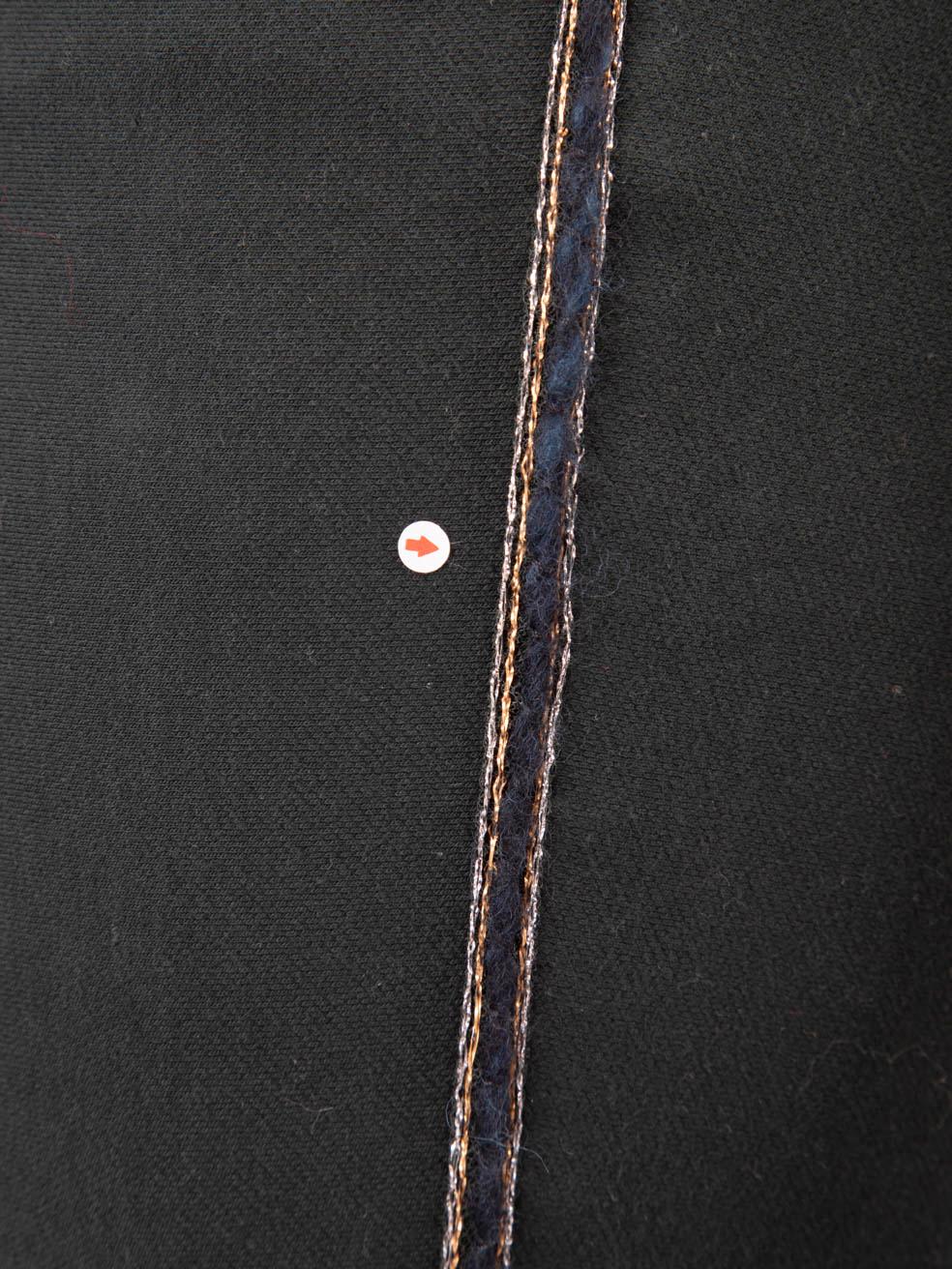 Chanel Grüne Skinny-Hose mit Metallic-Besatz Größe M im Angebot 2