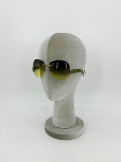 Chanel Green Ombre Lens CC Logo Rimless Sunglasses c2000s
