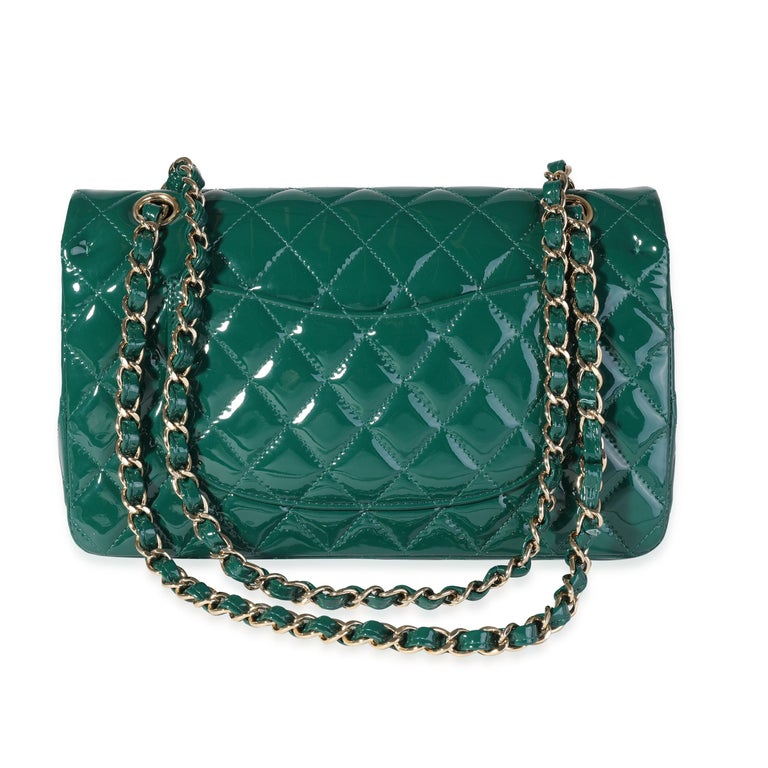 Chanel Green Patent Medium Classic Double Flap Bag at 1stDibs  chanel  pharrell xxl flap bag, chanel bag green color, light green chanel bag