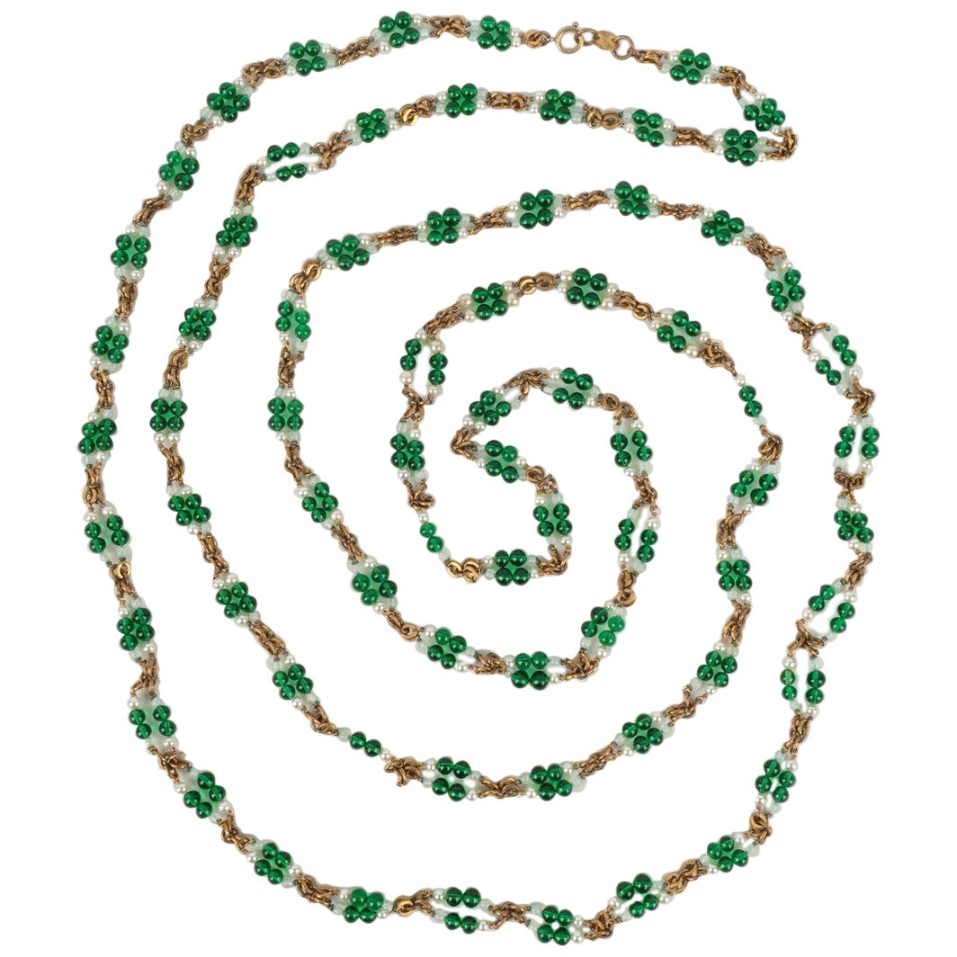 Chanel Green Pearl Necklace, 1960s