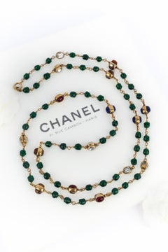 Chanel green pearl necklace 1984