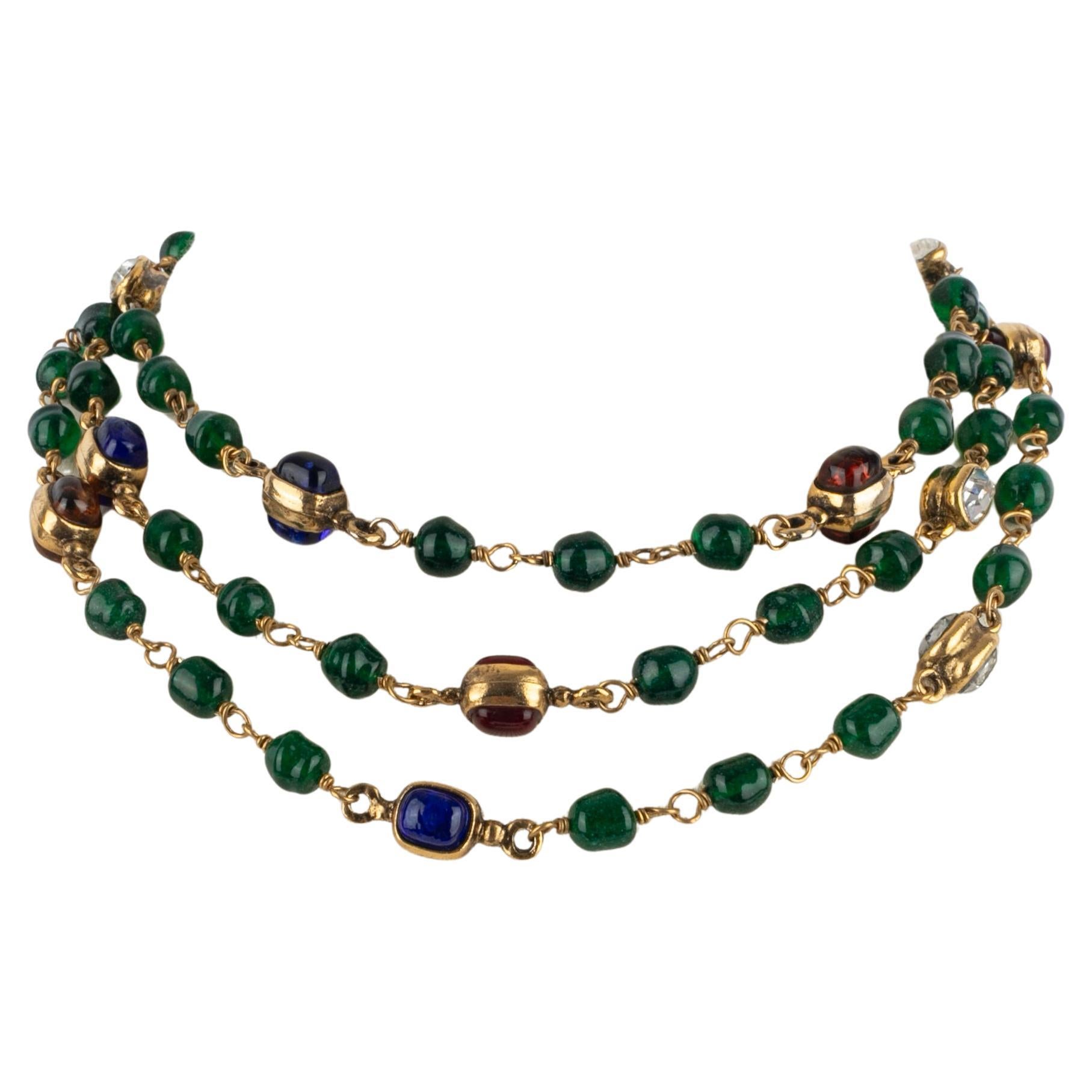 Chanel grüne Perlenkette 1984