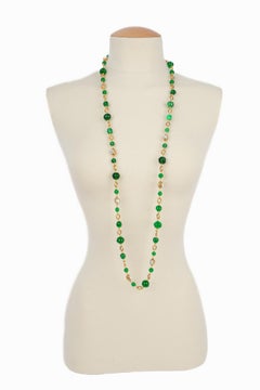 Chanel green pearl necklace