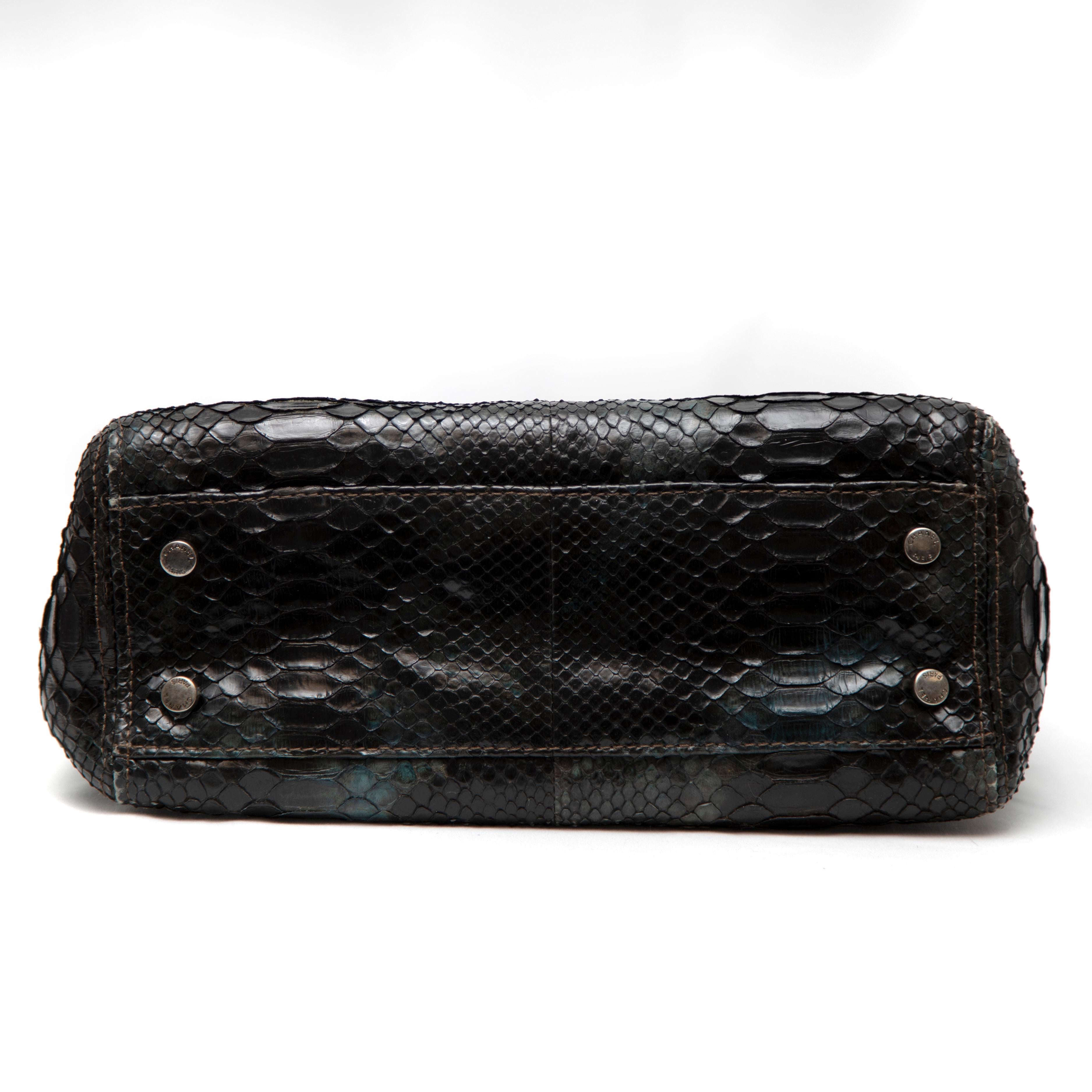 Women's or Men's Chanel Green Python Medium Execute Cerf Tote