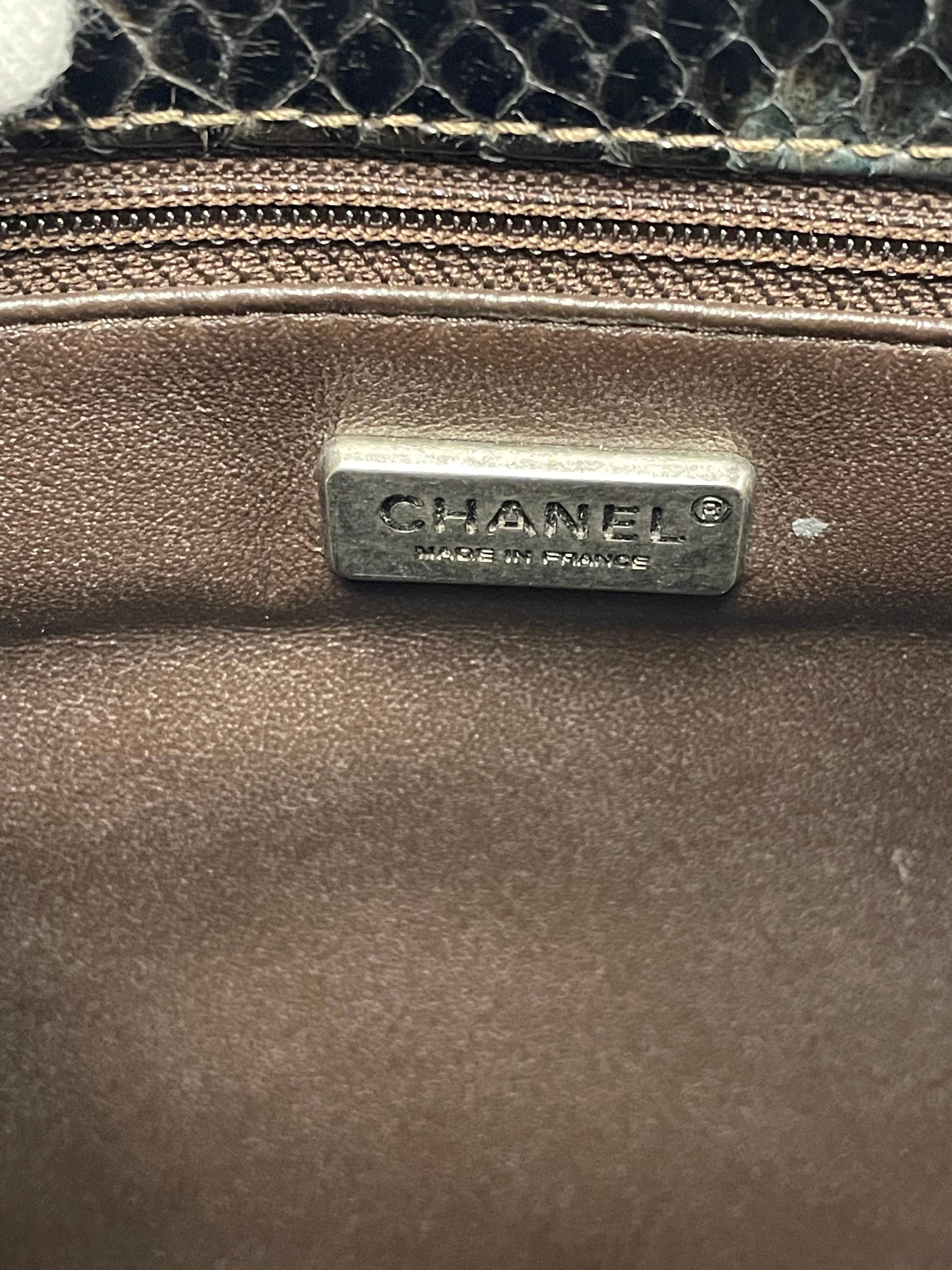 Chanel Green Python Medium Execute Cerf Tote 3