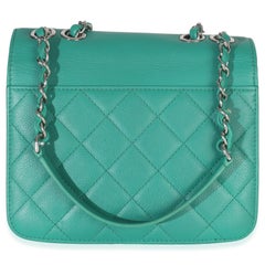 Chanel Green Quilted Calfskin Small CC Box Flap Bag