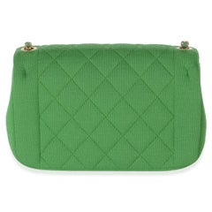 Chanel Green Quilted Jersey Chic With Me Mini Flap Bag