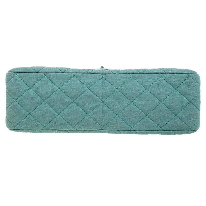 Chanel Green Quilted Jersey Reissue 2.55 Classic 227 Flap Bag 5