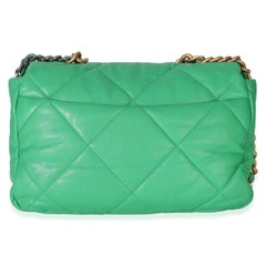 Chanel Green Quilted Lambskin Large Chanel 19 Flap Bag