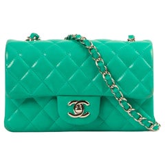 Chanel Green Classic Flap - 33 For Sale on 1stDibs
