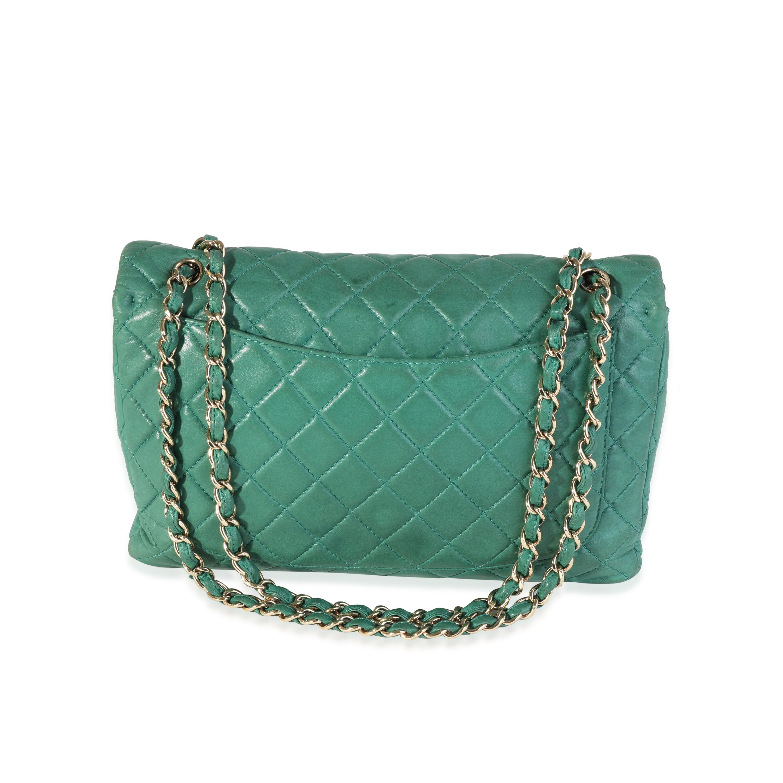 green quilted bag