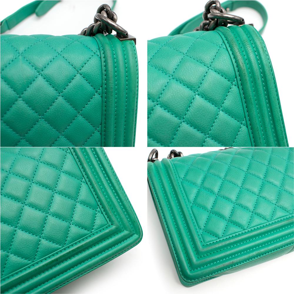 Chanel Green Quilted Leather Boy Bag at 1stDibs green chanel boy bag