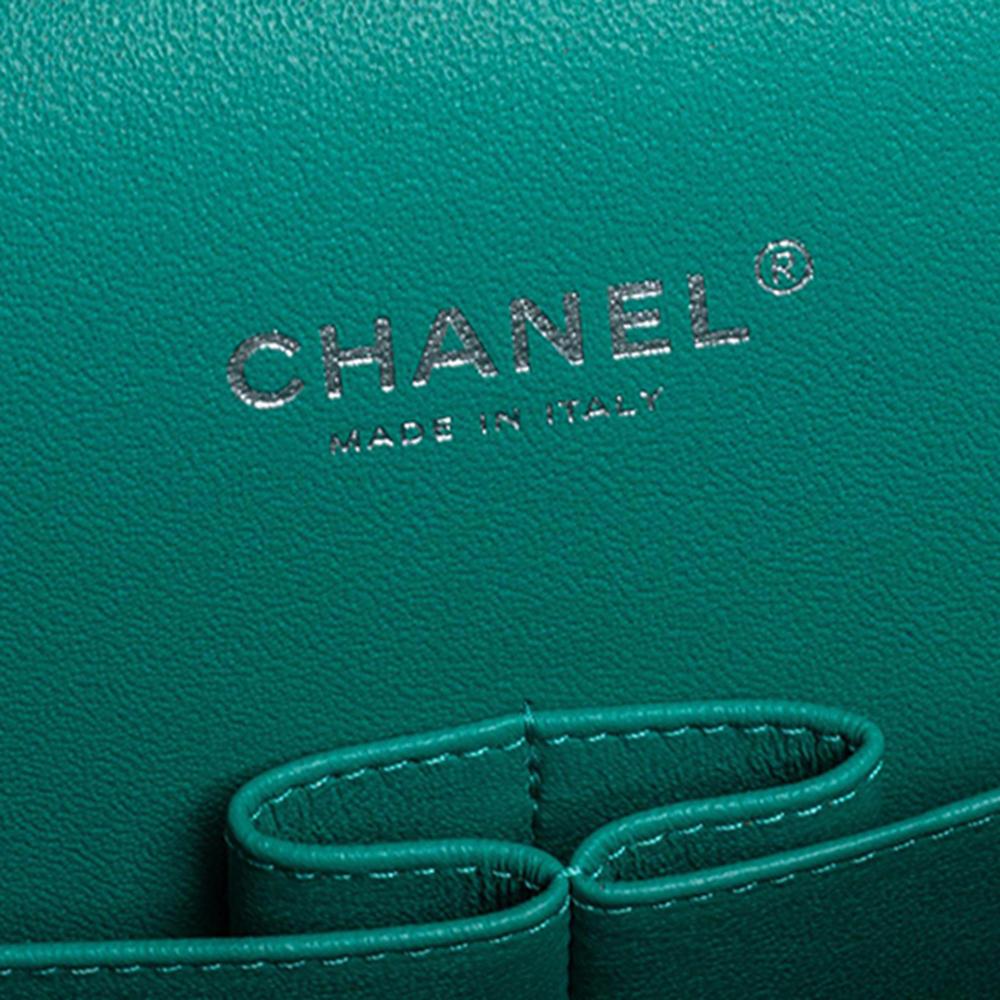 Women's Chanel Green Quilted Leather Maxi Classic Double Flap Bag
