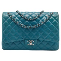 Chanel Green Classic New Mini Patent Leather Flap Bag