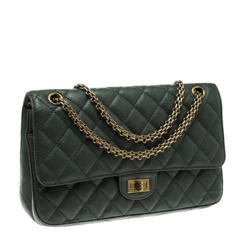 Chanel Green Quilted Leather Reissue 2.55 Classic 226 Flap Bag For Sale ...