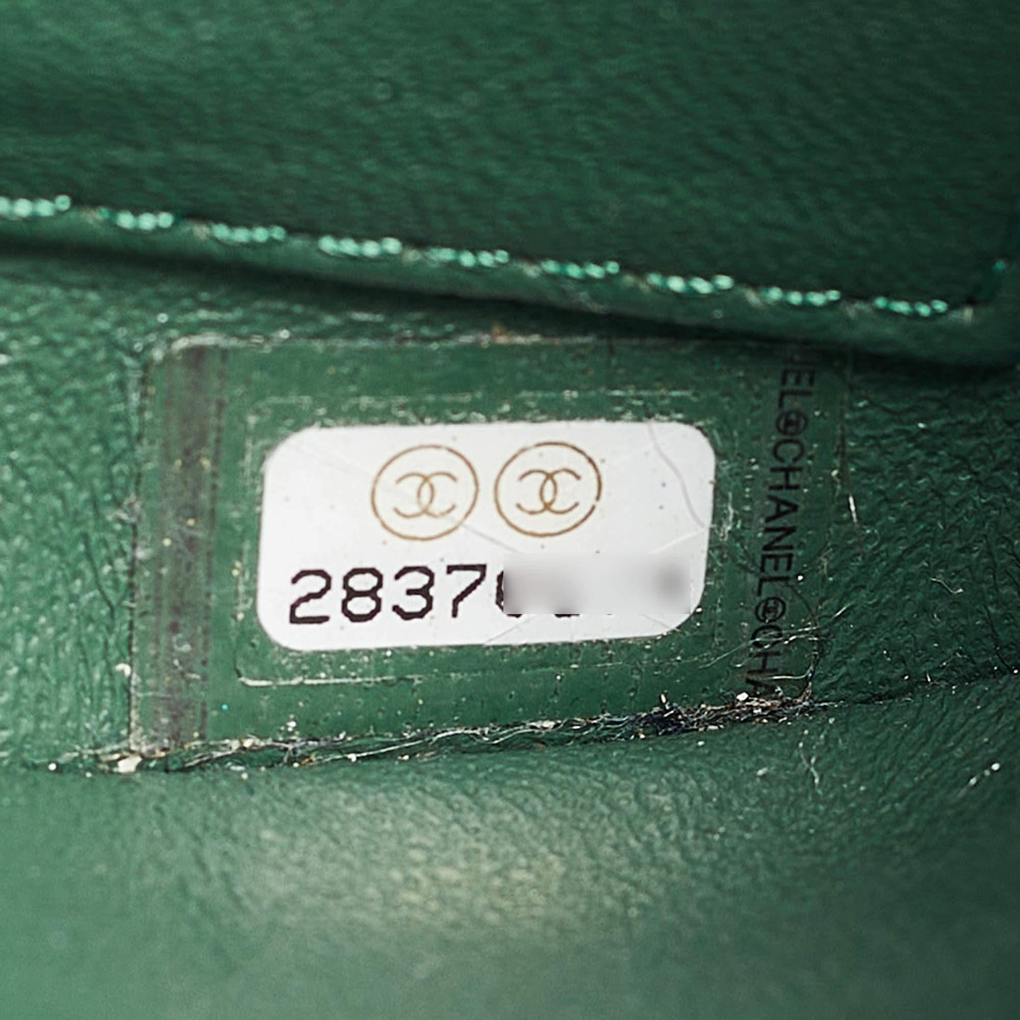 Chanel Green Quilted Leather Small Trendy CC Top Handle Bag 4