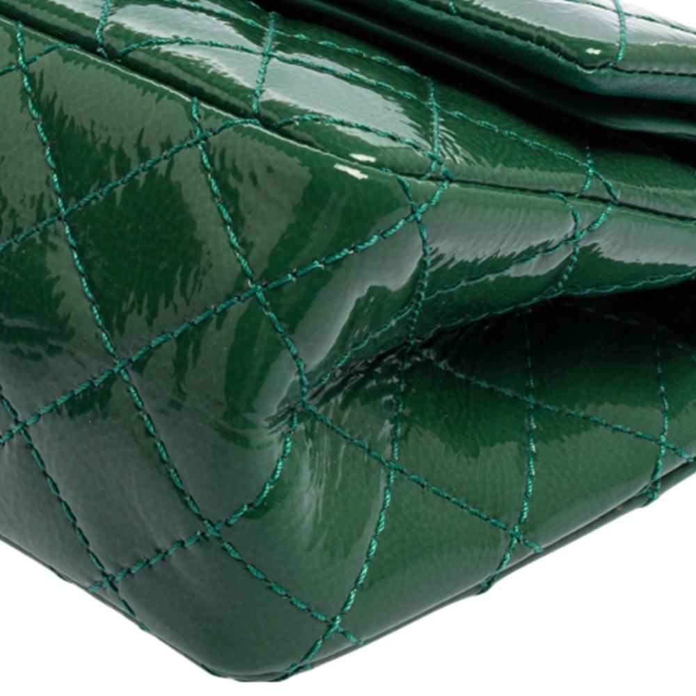 Chanel Green Quilted Patent Leather 244 Reissue 2.55 Double Flap Bag 1