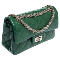 Chanel Green Quilted Patent Leather 244 Reissue 2.55 Double Flap Bag