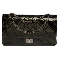 Chanel Green Quilted Patent Leather Reissue 2.55 Classic 227 Flap Bag