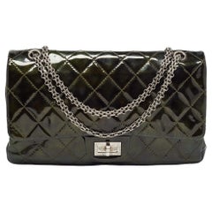 Chanel Green Quilted Patent Leather Reissue 2.55 Classic 227 Flap Bag