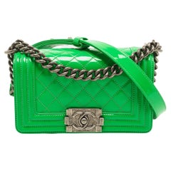 Green Chanel Patent Leather Handbag - 8 For Sale on 1stDibs