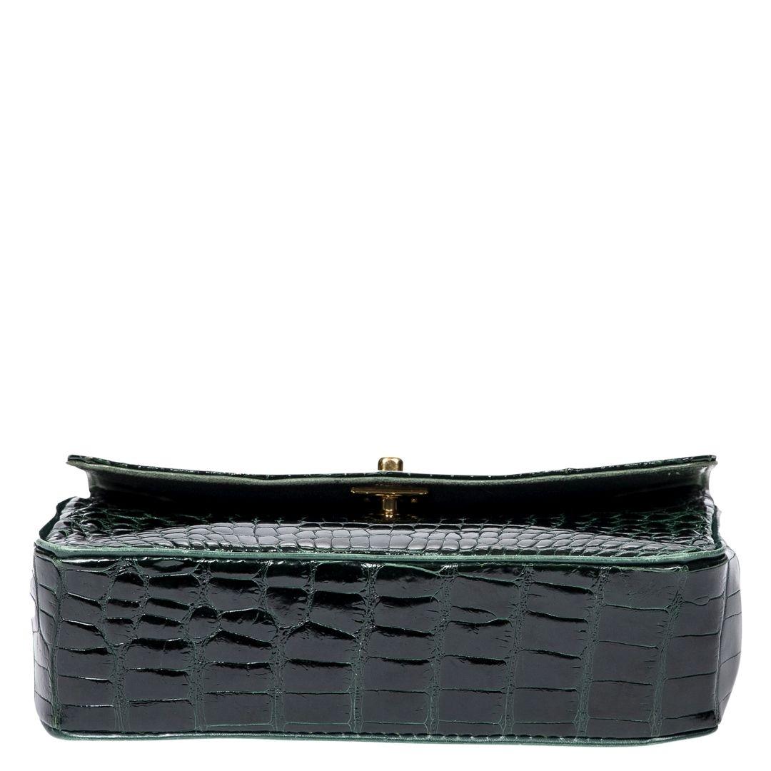 Women's or Men's Chanel Green Rare 1989 Mini Rectangle Flap Bag For Sale