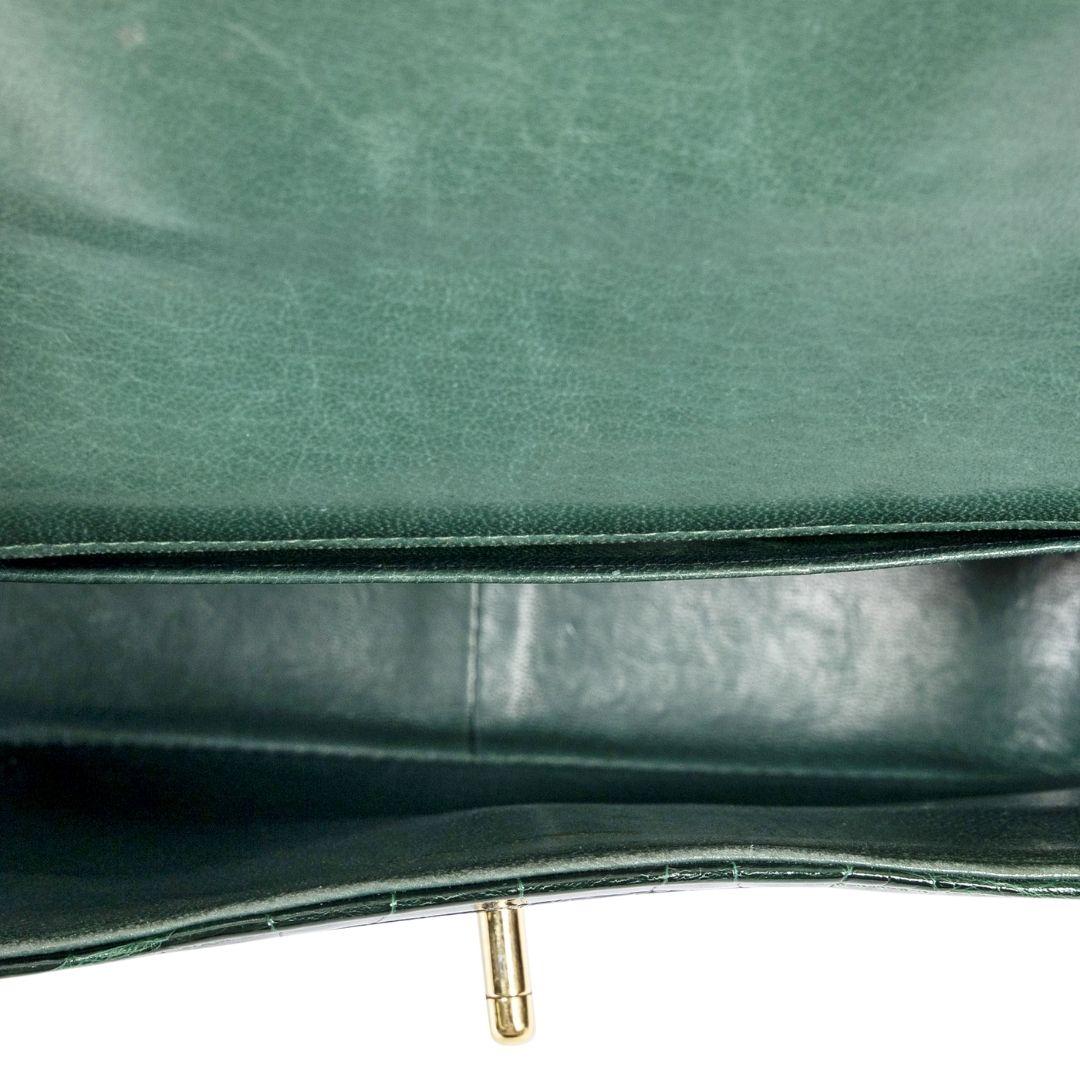 Chanel Green Rare 1989 Mini Rectangle Flap Bag For Sale 1