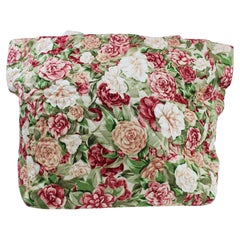 Chanel Verde Rojo Compras Floral Floral Piscina Playa Acolchado CC Tote