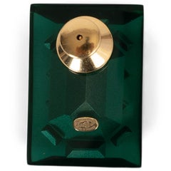 CHANEL green resin 23P CC EMERALD Brooch