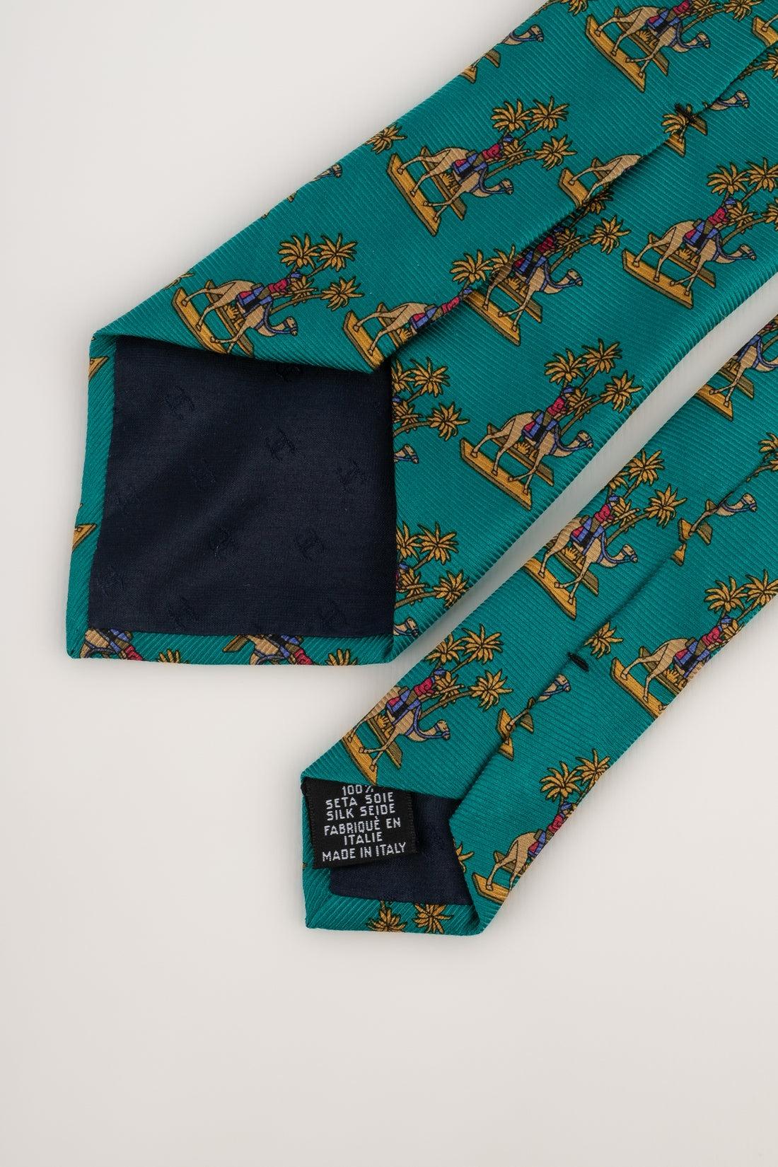 Chanel Green Silk Tie 1