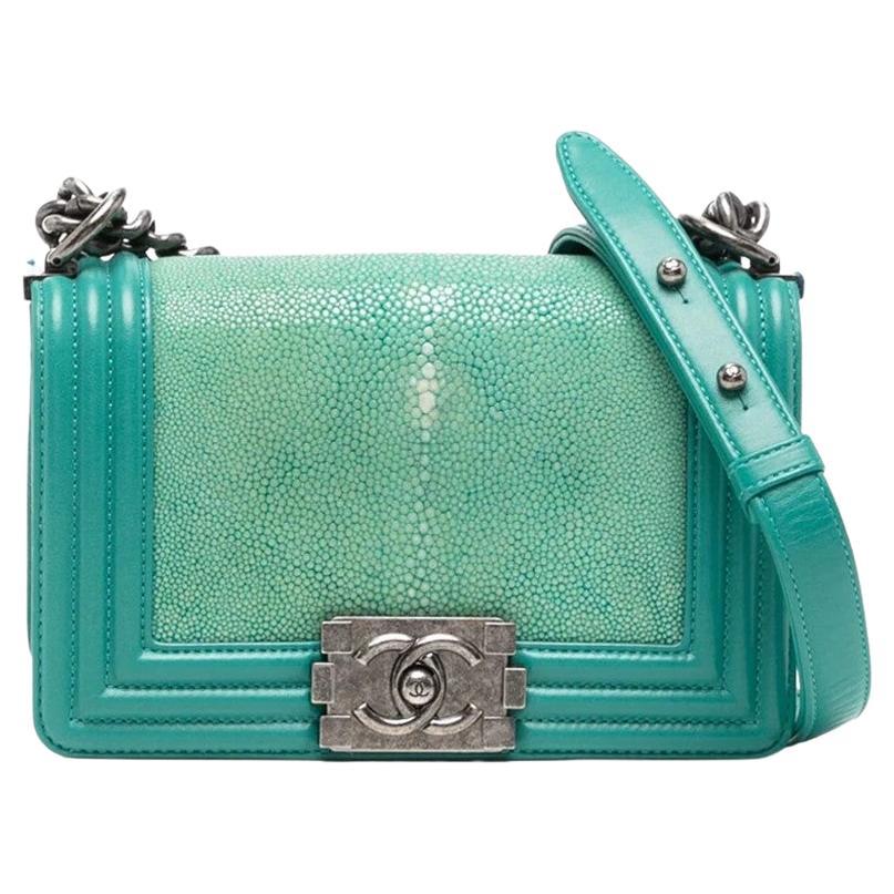 Chanel Green Small Galuchat Boy Bag