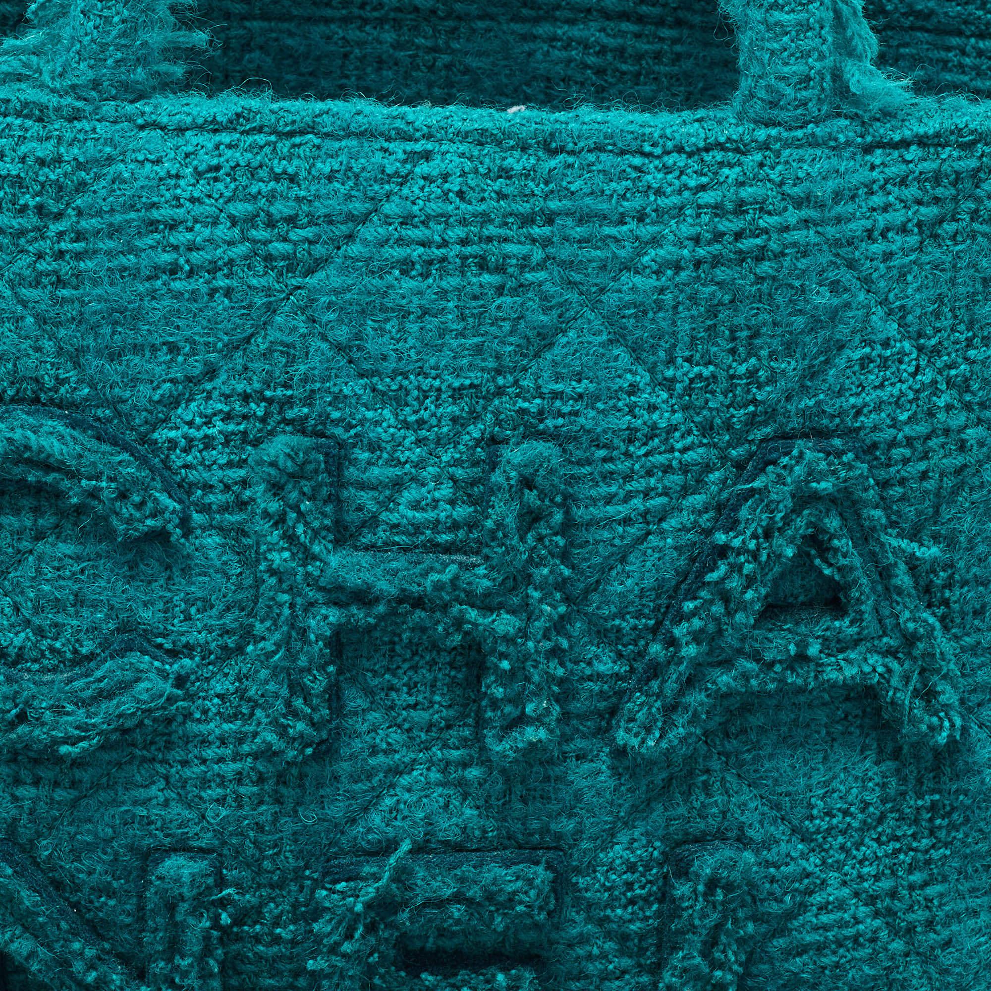 Chanel Green Tweed Medium Shopper Tote 1