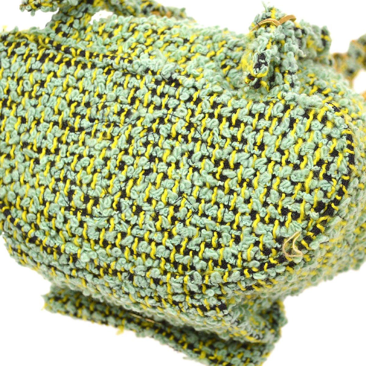 Brown CHANEL Green Tweed Small Duma Gold Hardware Evening Shoulder Backpack Bag