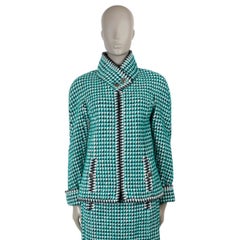 CHANEL green wool 16C SEOUL TWEED Skirt Suit 40 M