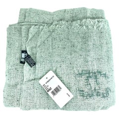 Chanel Écharpe/foulard en tweed gris 15 pièces avec logo et étole 1c617