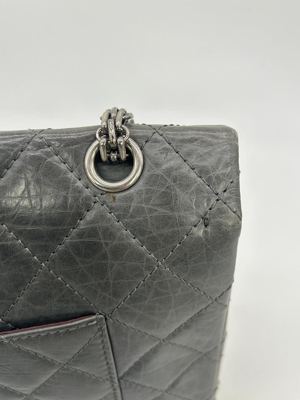 Chanel Grey Aged Calfskin Anniversary 2.55 Reissue 227 Double Flap Bag 13